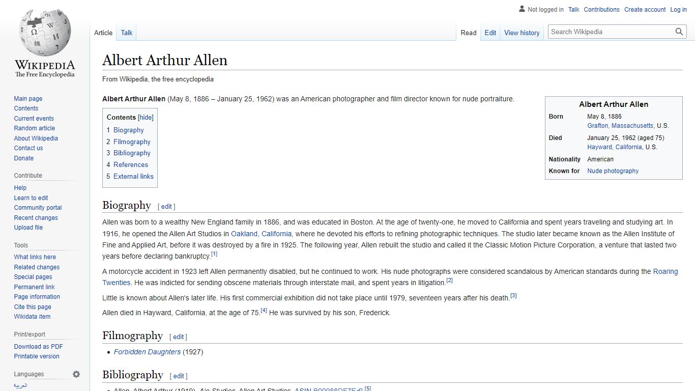 Albert Arthur Allen - Wikipedia